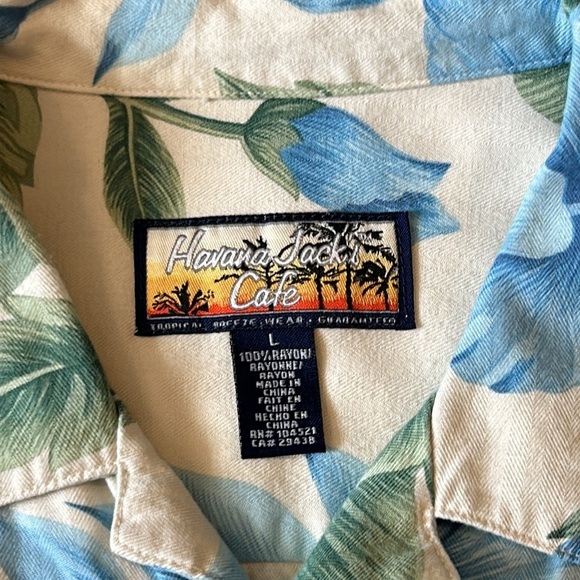 Havana Jack Cafe tropical button down shirt, size large - Picture 2 of 4